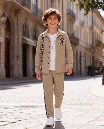 VigoSource Boys Spring/autumn Casual Outfit: Button- Collared Long Slee...