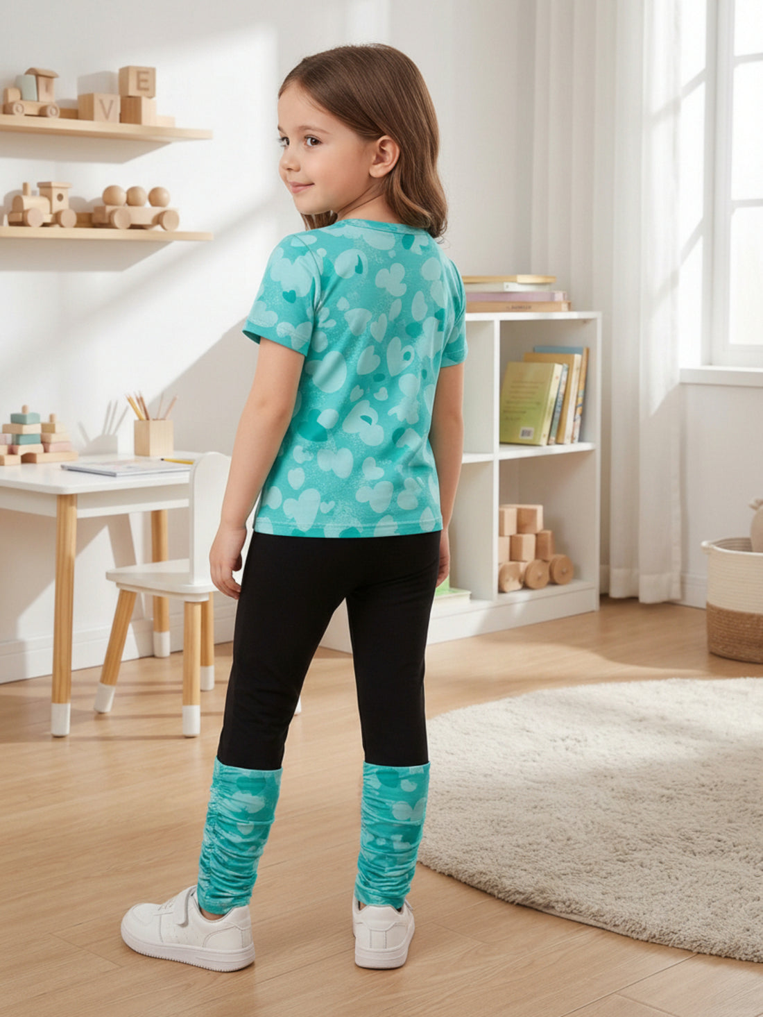 VigoSource Girls Cartoon Knit Solid Color Pants - Summer