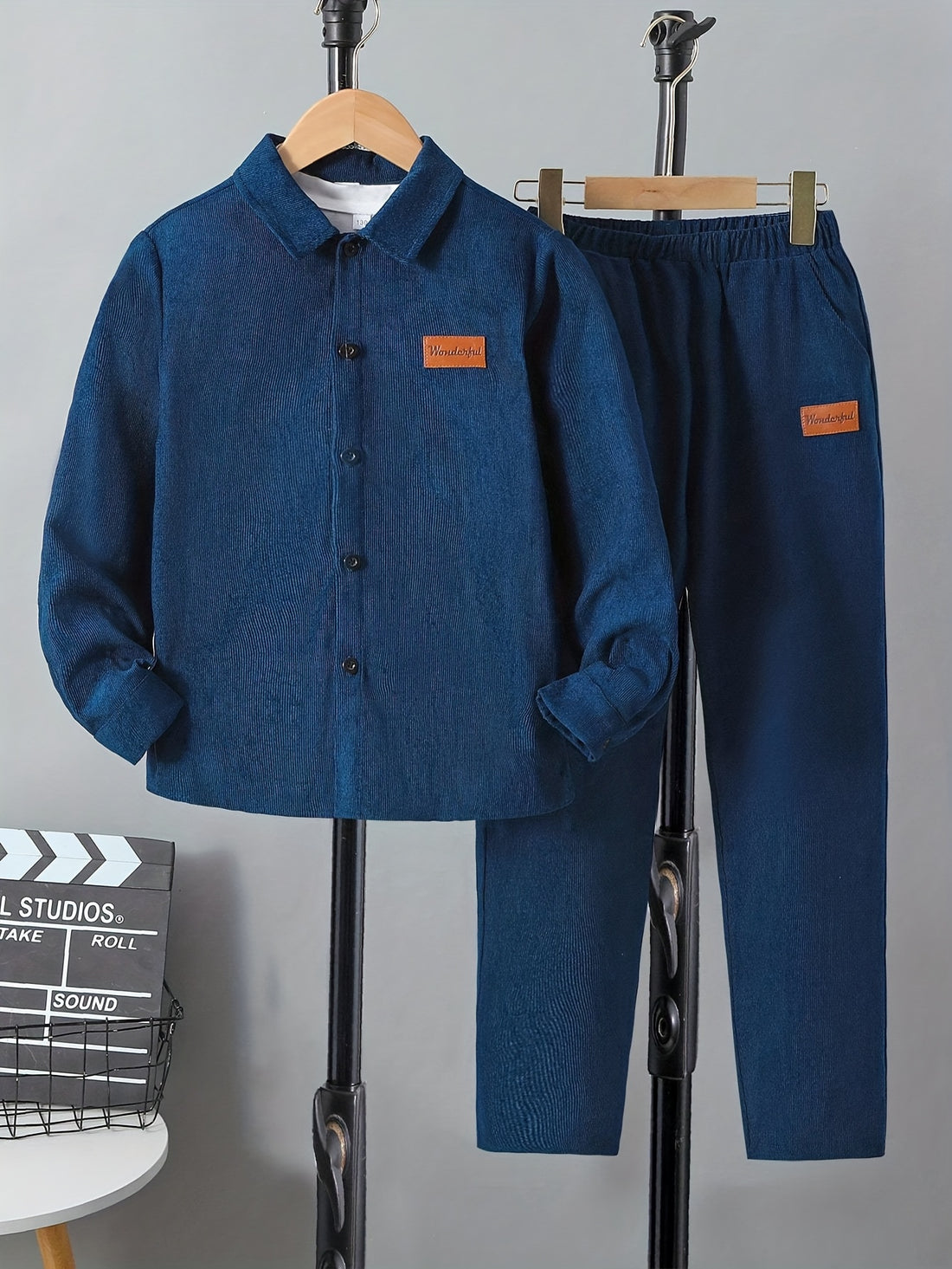 VigoSource Boys Two-piece Casual Outfit Featuring a Letter-stitched Shirt And...