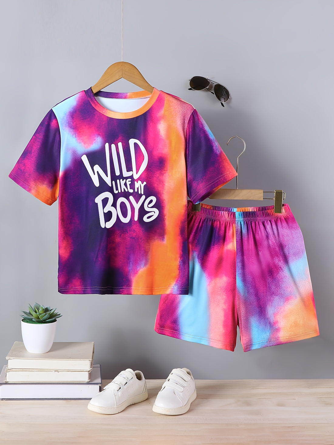VigoSource Boys 2pcs Summer Fashion Casual Tie-dye Crew Neck T-Shirt An...