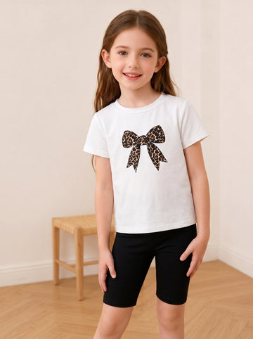 VigoSource Girls 2pcs Set of Spring and Autumn Round Neck Leopard Print...