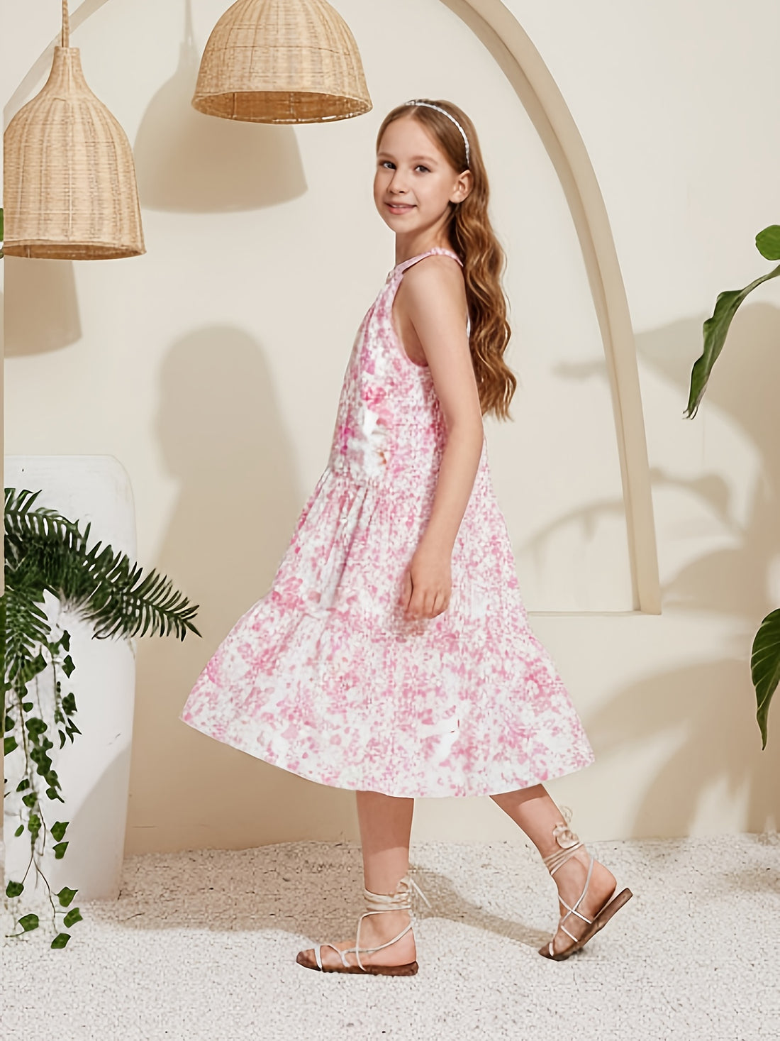 VigoSource Girls Floral Sleeveless Floral Dresses - Summer