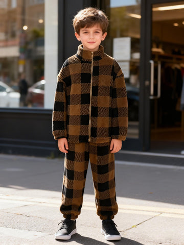 VigoSource Boys Plaid Knit Long Sleeve Pants - Spring/autumn