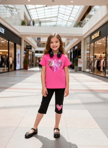VigoSource Girls 2pcs Summer Rose Pink T-Shirt and Shorts Set, Perfect ...
