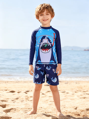 VigoSource Boys Summer Swimwear New Color Block Comfortable Cartoon Sha...