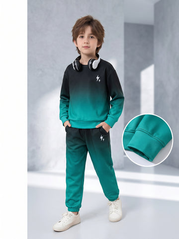 VigoSource Boys Spring and Autumn Color-blocking Gradient Round-nec...