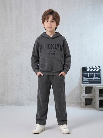 VigoSource Boys Trendy Loose Long-sleeve Hoodie with Letter Print in Spring A...