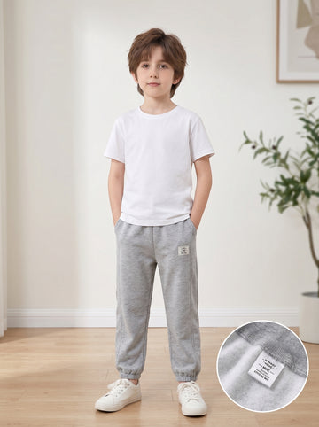 VigoSource Boys Spring/autumn New Casual Simple Solid Color Letter Patc...