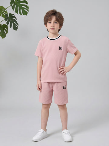 VigoSource Boys Summer Casual Comfortable Ribbed Collar Letter Pattern ...