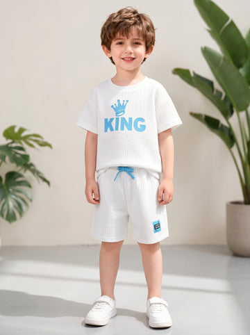 VigoSource Boys 2pcs Summer Letter K Short-sleeved T-Shirt + Shorts Set, for ...
