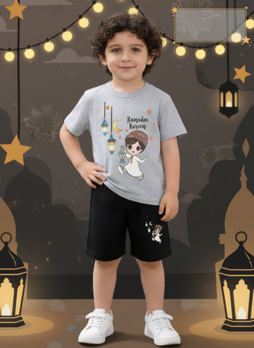 VigoSource Boys 2pcs Set: Summer New Casual Fashion Ramadan Cartoon Pri...