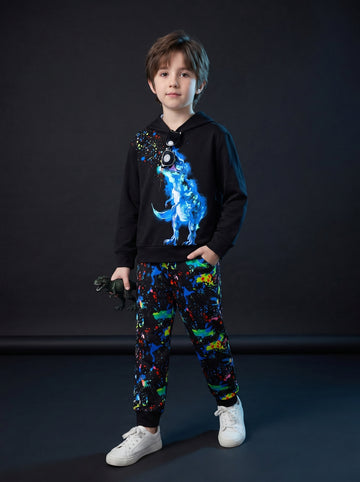 VigoSource Boys Spring/fall New Cool Colorful Dinosaur Print Long Sleev...
