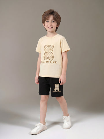 VigoSource Boys Summer Loose Casual Fresh Little Bear Large Print Round...
