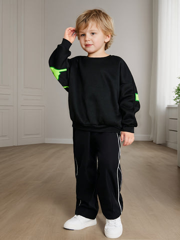 VigoSource Boys Trendy Two-piece Outfit in Spring and Autumn, Featuring Styli...