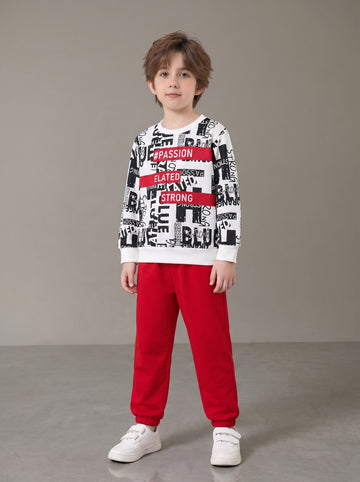 VigoSource Boys Autumn New Casual Letter Print Long Sleeve Crew Neck Sweatshi...
