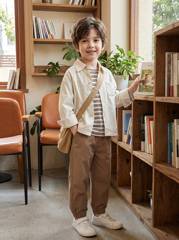 VigoSource Boys Gentleman Casuallight Beige Collared