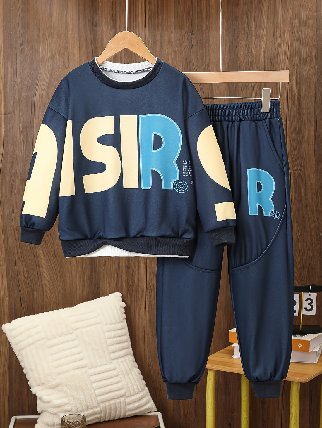 VigoSource Boys Spring and Autumn Long-sleeve Round-neck Sweatshirt with Lett...