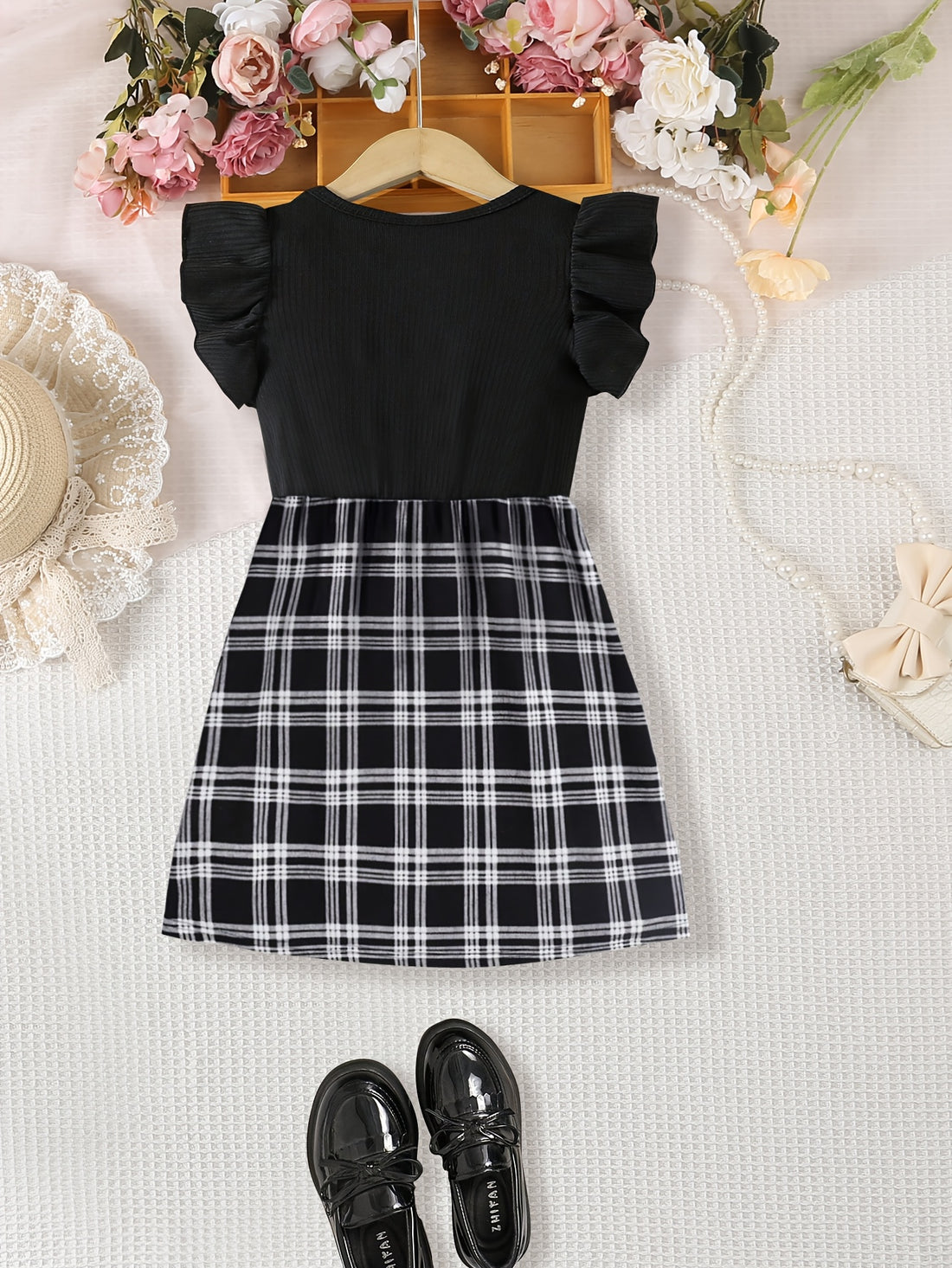 VigoSource Girls Gingham Knit Dress