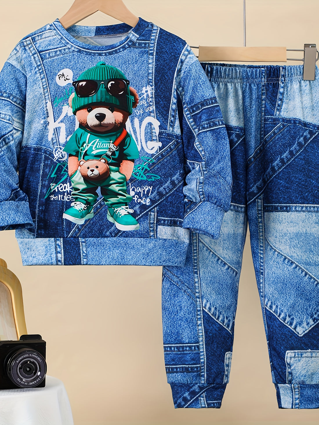 VigoSource Boys Spring/autumn Round Neck Long Sleeve Trendy Bear Sweats...