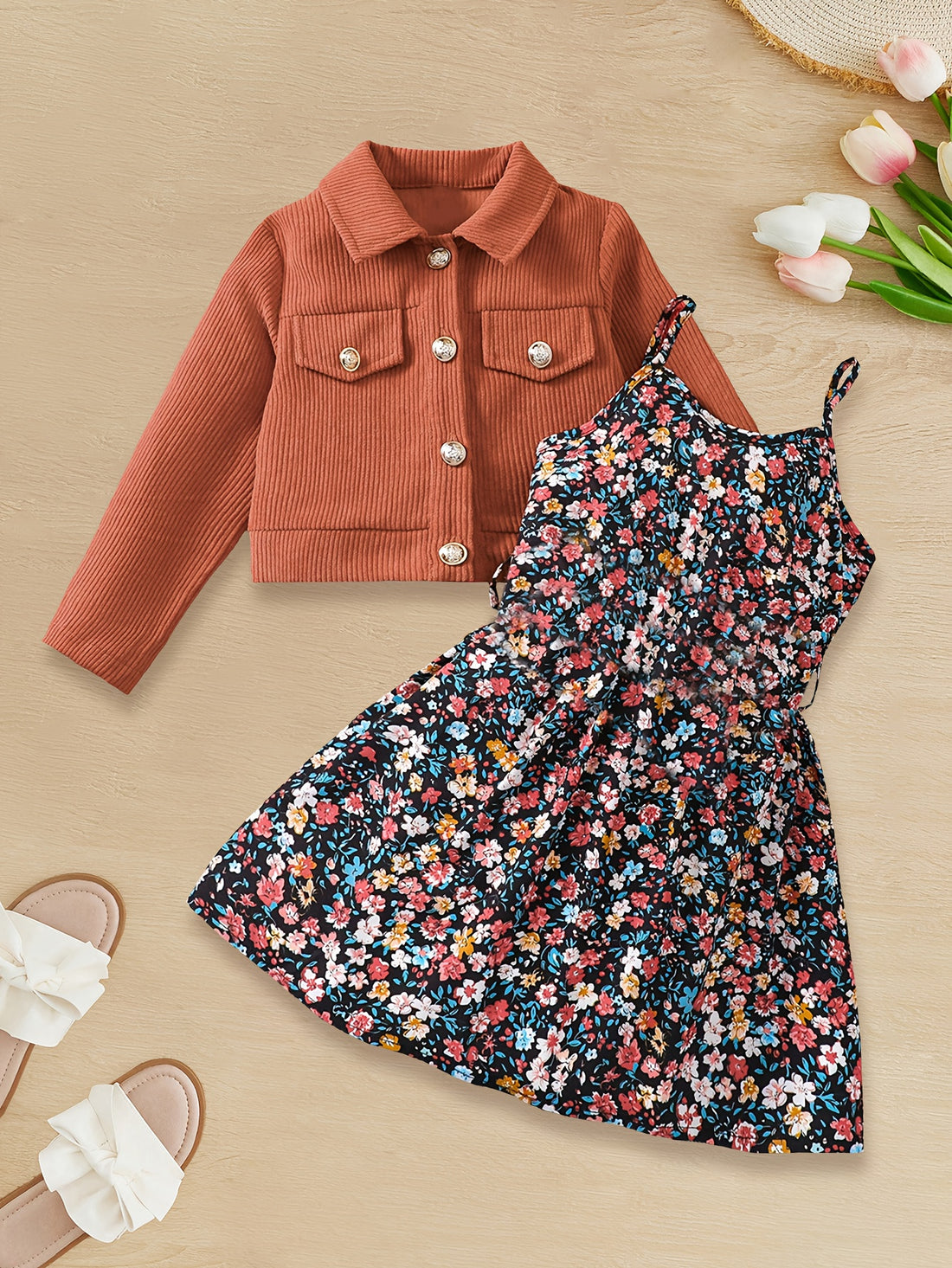 VigoSource Girls Spring/autumn Casual Lapel Long-sleeve Button-up Solid...