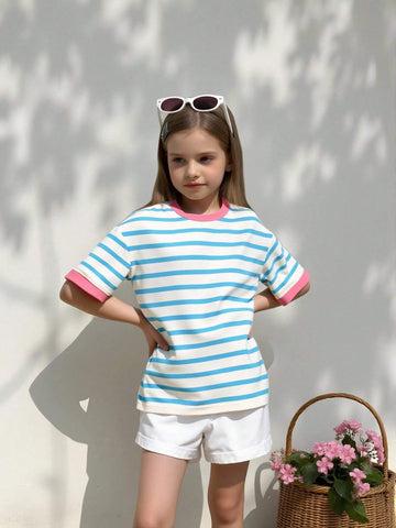 VigoSource Girls Striped Cotton Outfit Set
