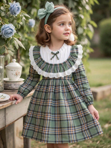 VigoSource Girls Plaid Cotton Outfit Set
