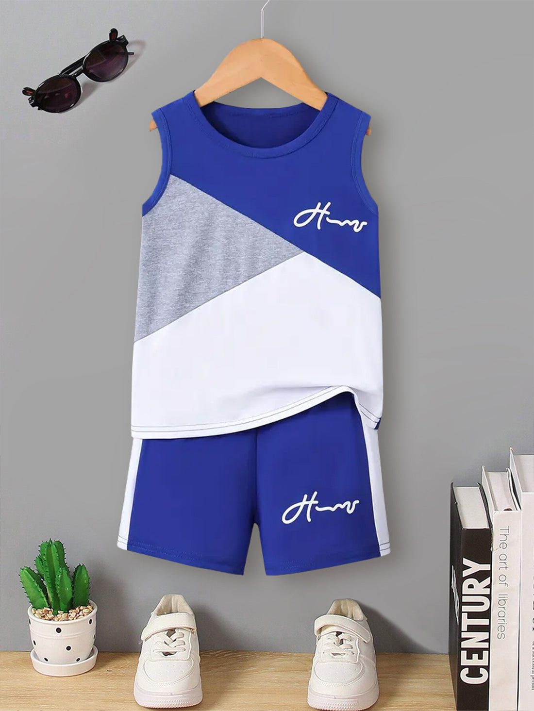 VigoSource Boys Color Block Spliced Round Neck Sleeveless