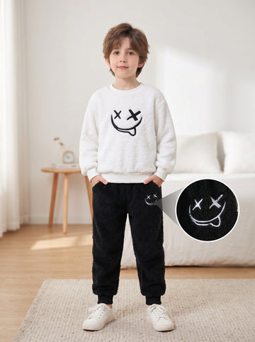 VigoSource Boys Autumn Winter Round Neck Long Sleeve Funny Joyful Face ...