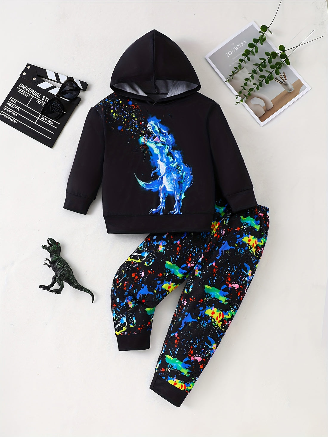 VigoSource Boys Spring/fall New Cool Colorful Dinosaur Print Long Sleev...