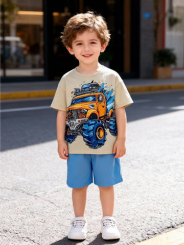 VigoSource Boys Solid Cotton Outfit Set