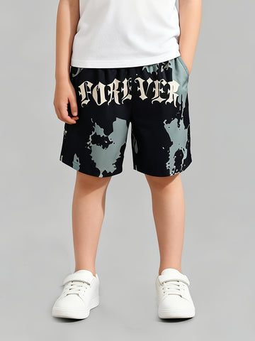 VigoSource Boys Summer Letter Print Casual Fashion Versatile Loose-...