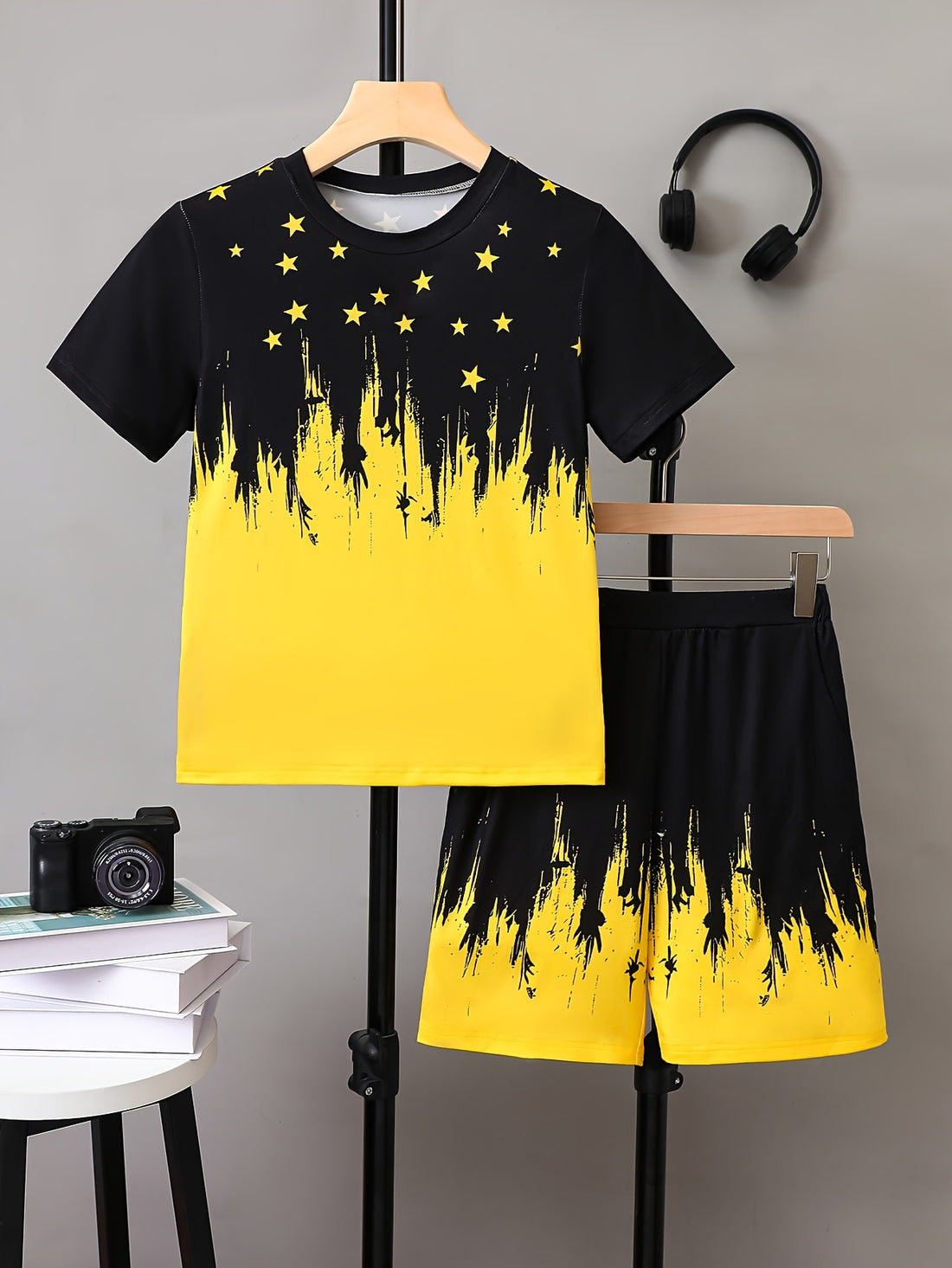 VigoSource Boys Summer Big ' Round Neck Short Sleeve Star Patch T-s...