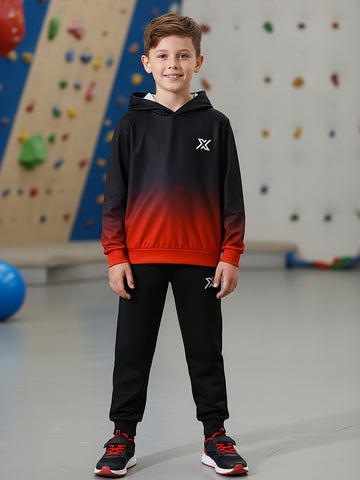 VigoSource  Boys Gradient Athletic Hoodie Set Black