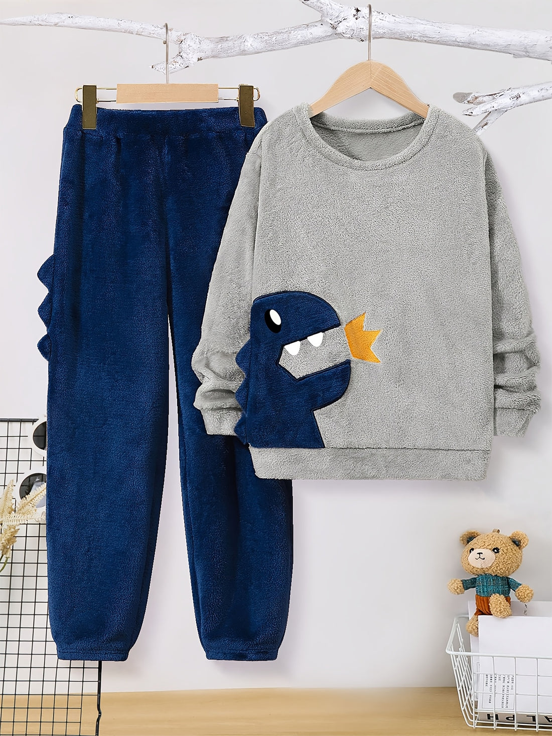 VigoSource Boys And Casual Two-piece Set Featuring a Cute Cartoon Plu...