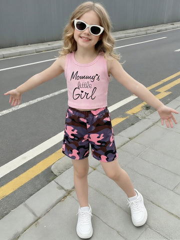 VigoSource Girls Camo Sleeveless Knit Shorts