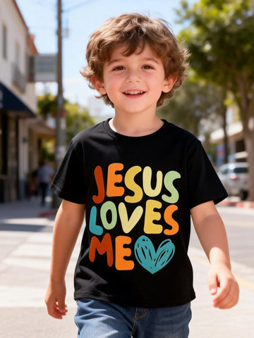 VigoSource Boys Casual Colorful Letter Print Round Neck
