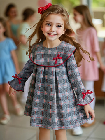 VigoSource Girls Plaid Plaid Dresses - Spring/autumn