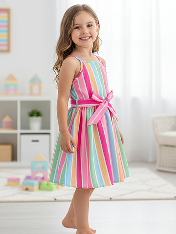 VigoSource Girls Striped Cotton Dress