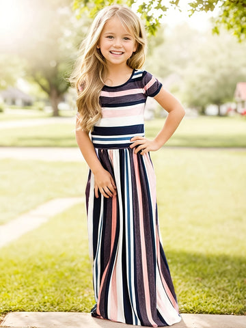 VigoSource Girls Striped Cotton Dress 4