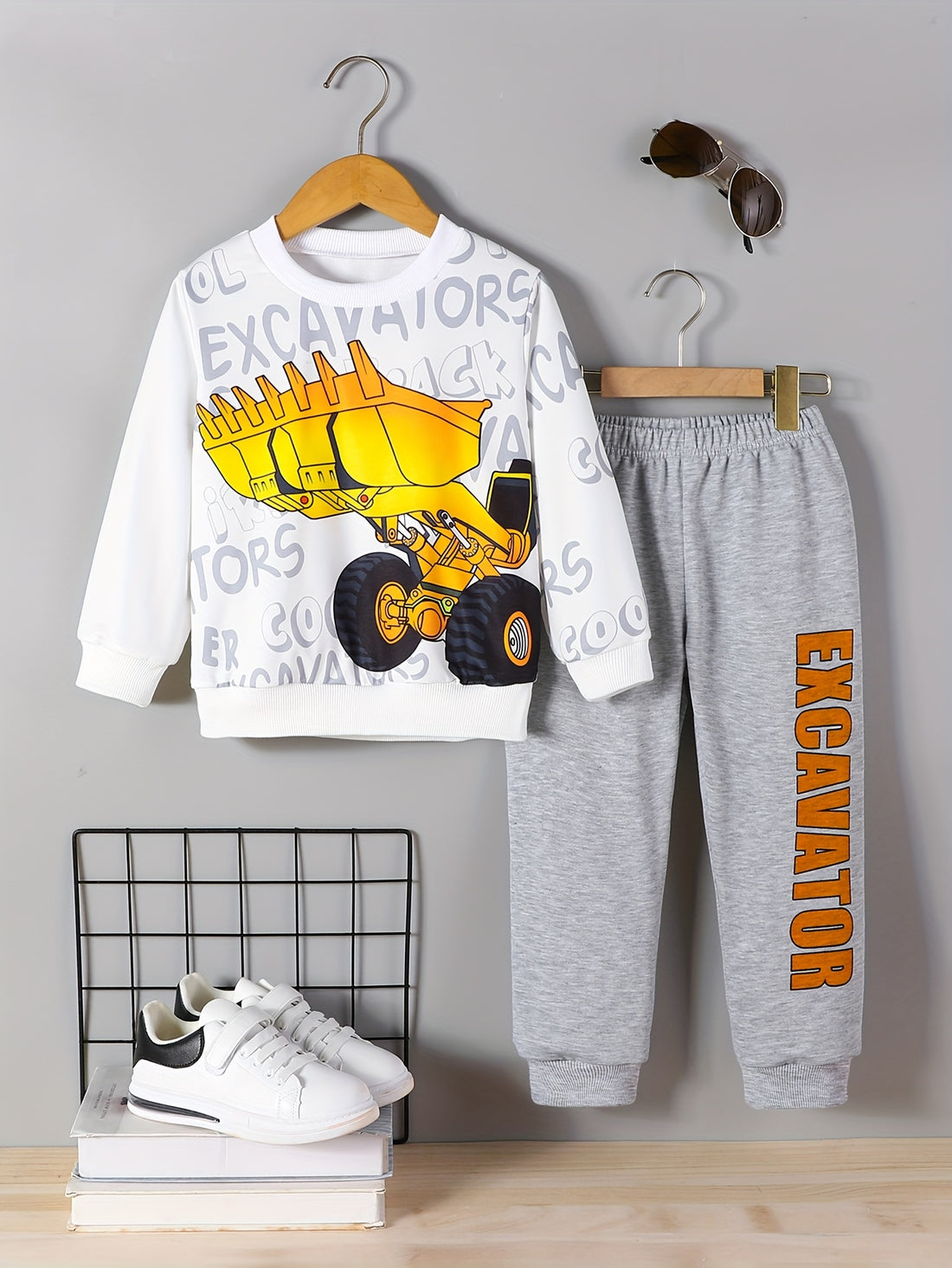 VigoSource Boys Spring and Autumn Casual Cool Excavator Sweatshirt With...