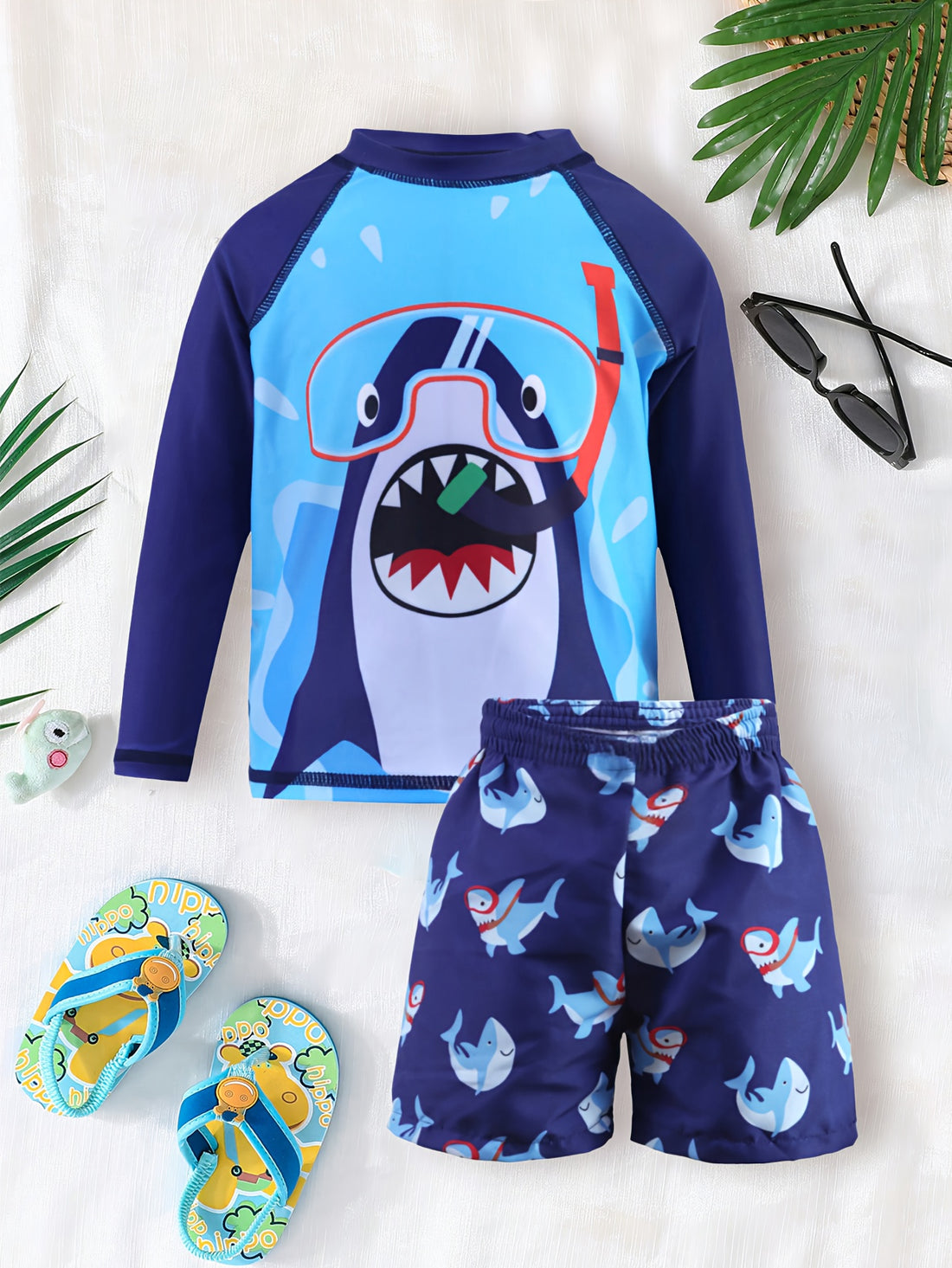 VigoSource Boys Summer Swimwear New Color Block Comfortable Cartoon Sha...