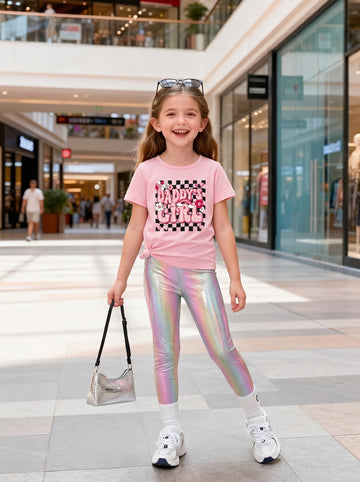 VigoSource Girls 2pcs Fashion Short-sleeve Base Layer and Leggings Set,...