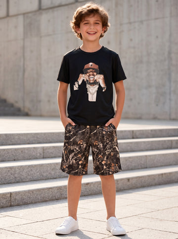 VigoSource Boys 2pcs Set of Spring and Summer Round Neck Casual Short-s...