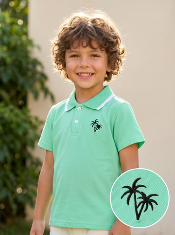 VigoSource Boys Shirt, Children's Collared Summer Coconut Tree E 2