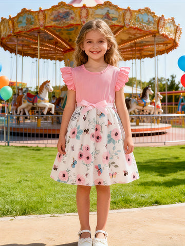 VigoSource Girls Floral Knit Sleeveless Floral Dresses - Summer