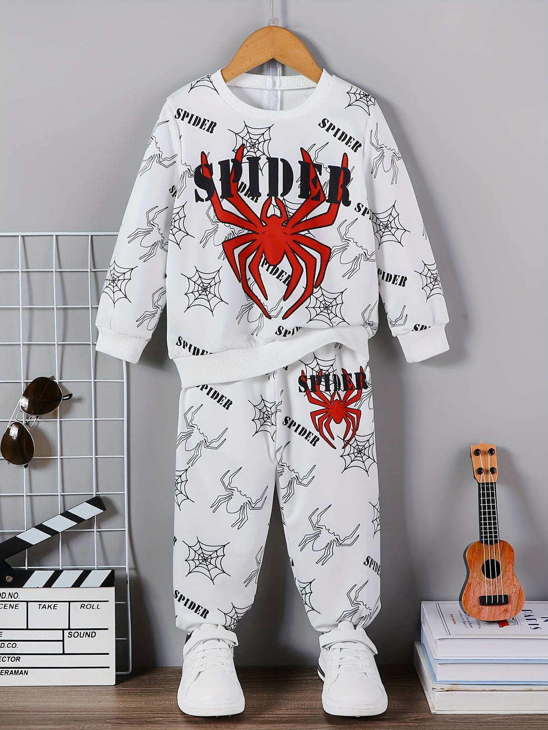 VigoSource Boys Spring and Autumn Casual Spider and Letter Print Sweats...