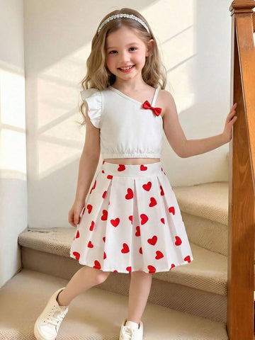 VigoSource Girls Heart Print Sleeveless Pants