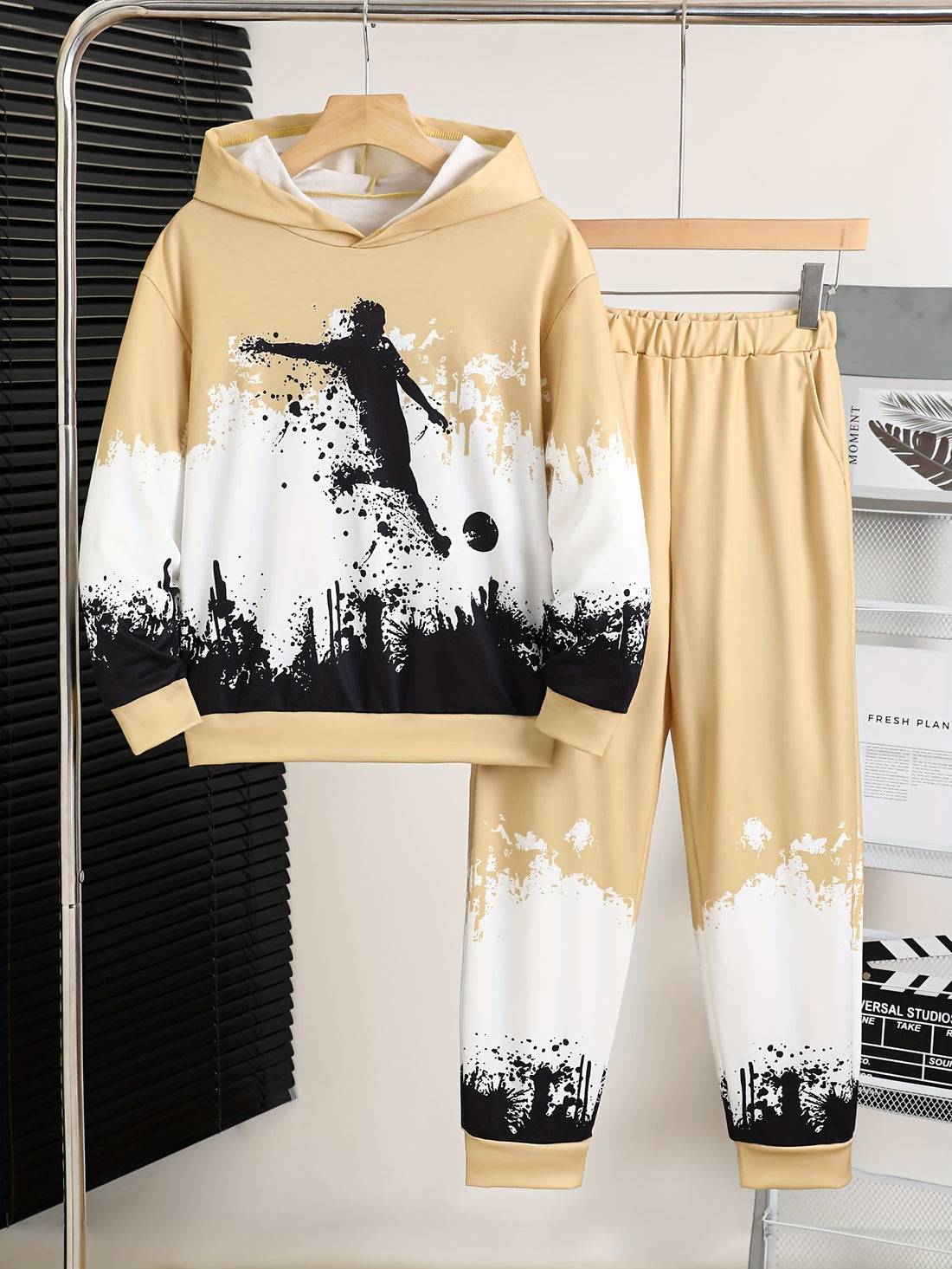 VigoSource Boys Spring/autumn Sporty Color-block Printed Hooded Swe...