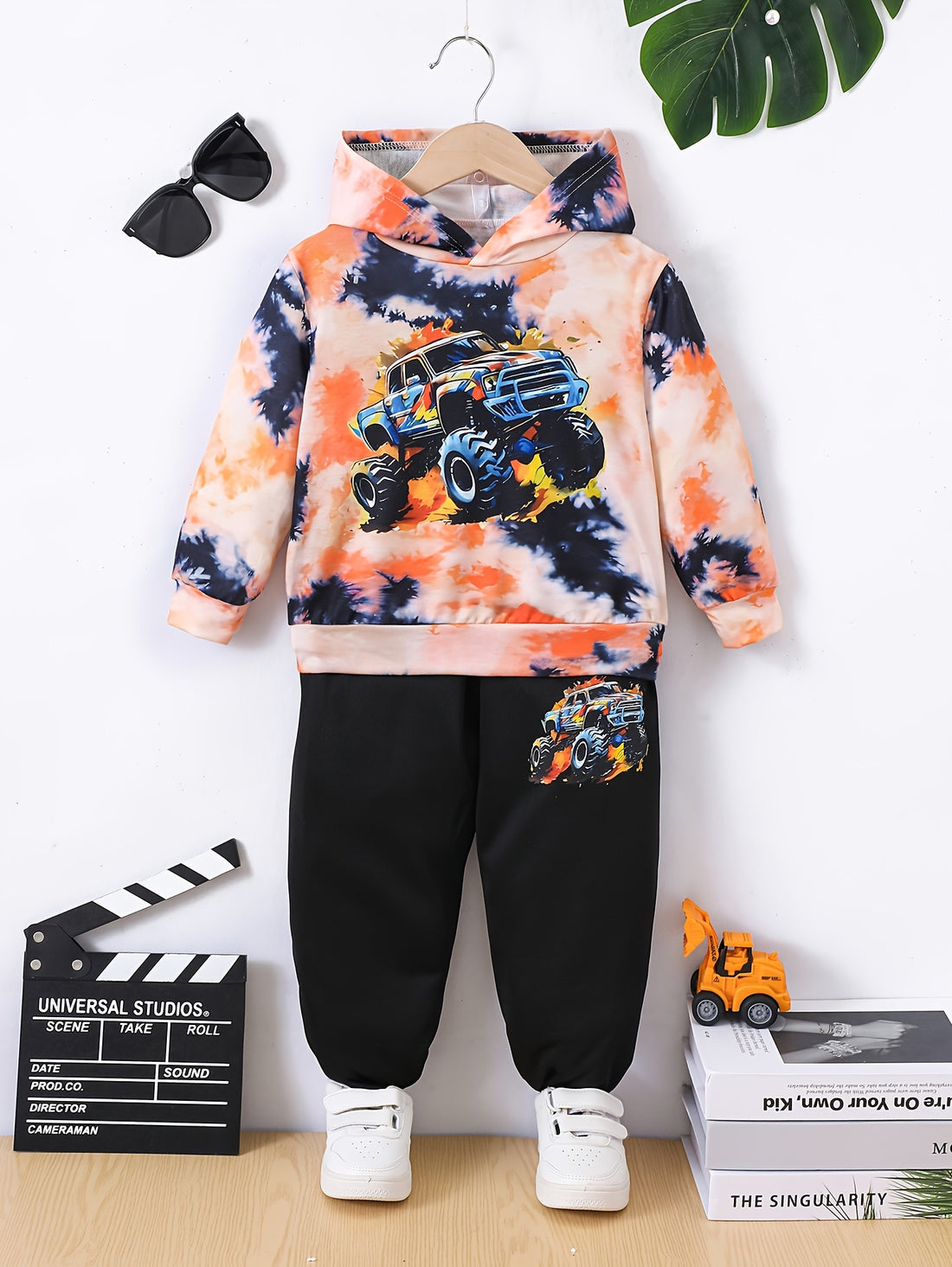 VigoSource Boys Spring and Autumn Long-sleeve Cartoon Car Tie-dye Sweat...