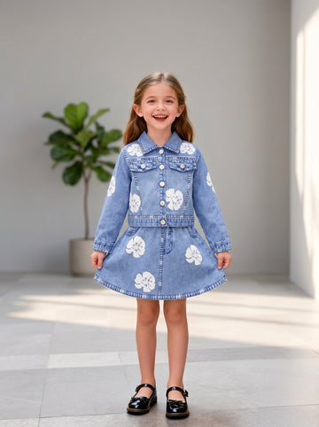 VigoSource Girls 2pcs Spring/summer Long-sleeve Jacket and Skirt Set